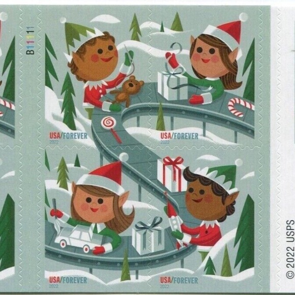 Holiday Elves, Conv. Booklet of 20   MNH, 2022 - Picture 2 of 3